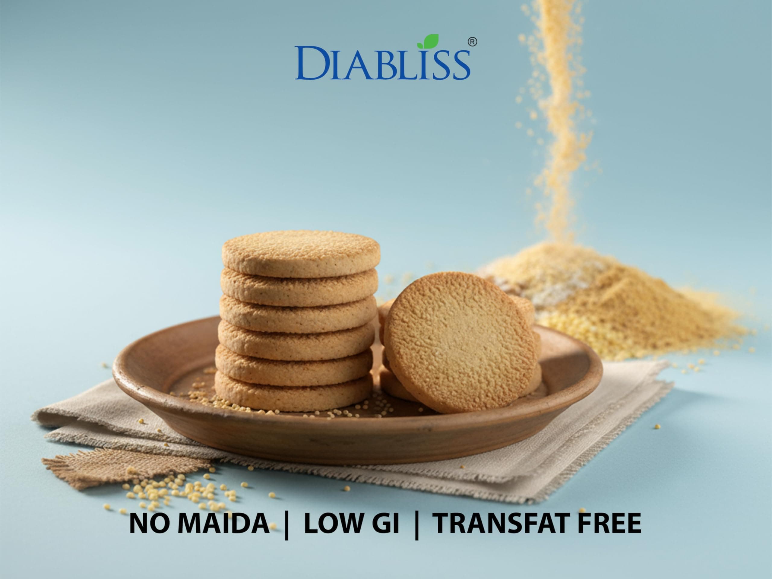 Diabliss Millet Cookies – Made with Millets & Whole Wheat, No Maida | Low GI Sugar & 17 Herbs & Spices | Glucose Friendly Crunchy Snack | Trusted by Consumers in 3 Continents | 120g - Pack of 5 — image 5