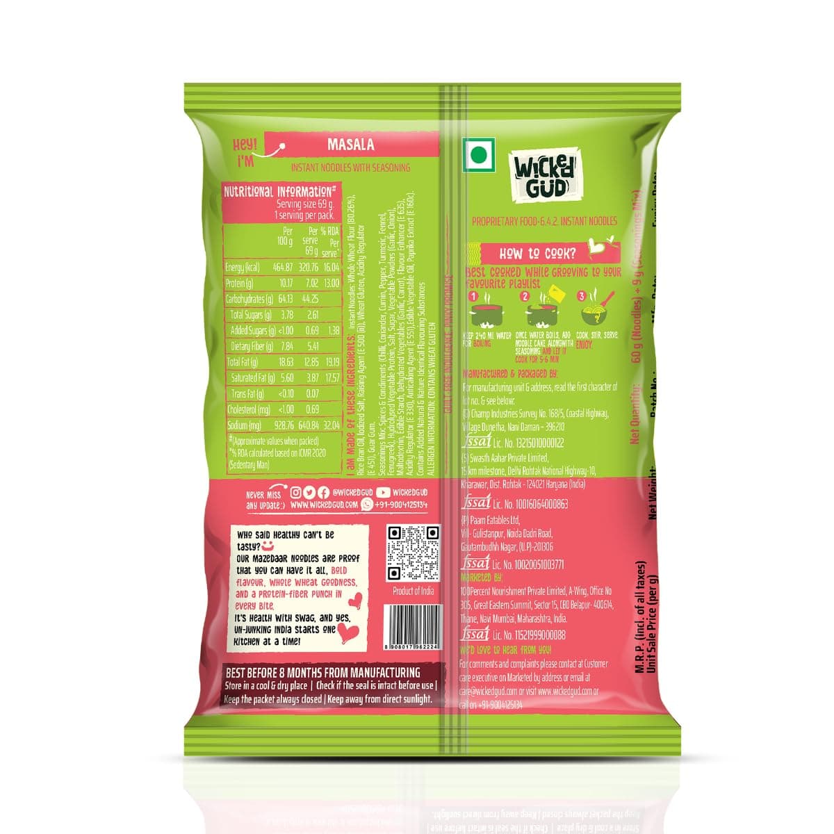 WickedGud Nourishing Instant Noodles Range (Single Packs) | No Maida | No Oil | No MSG | High Protein | High Fibre | Cholesterol Free — image 5