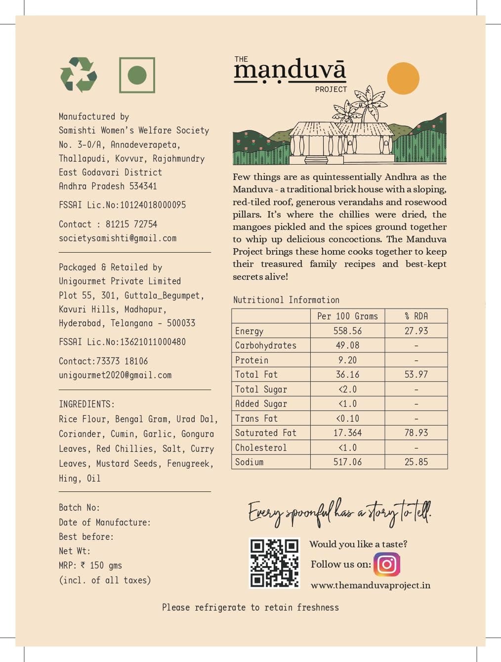 The Manduva Project Andhra Sorrel Sev Namkeen 150g | Jain No Onion No Garlic | Authentic Gongura Leaves Sev Namkeen | Crunchy Snack | Handmade Traditional Recipe | No Preservatives — image 2
