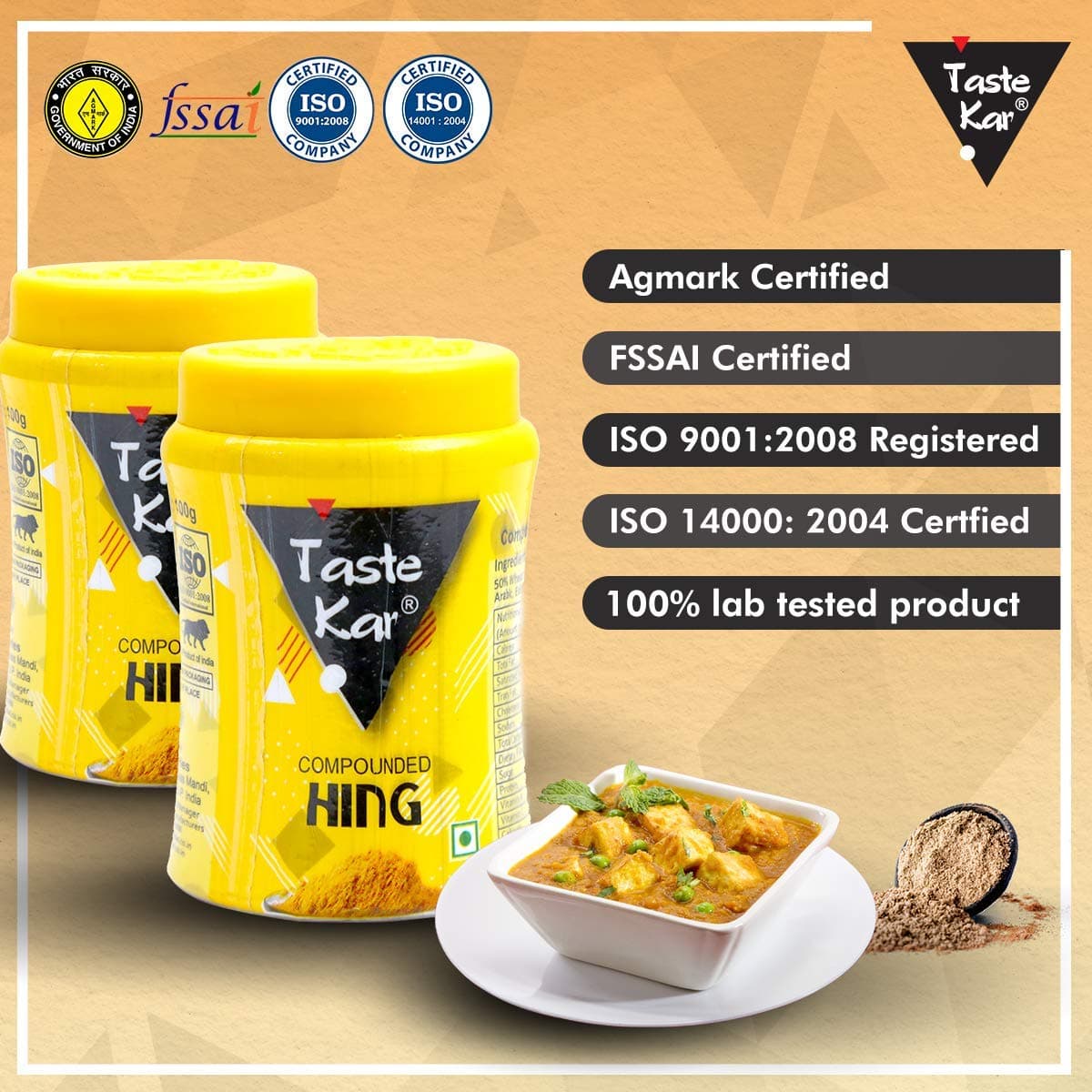 TasteKar Compounded Asafoetida Powder Jar - 50 Gm Natural Strong Hing — image 5