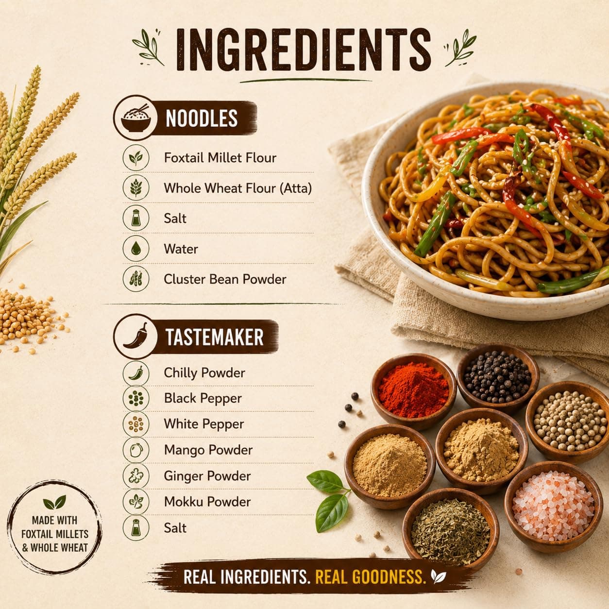 Indulgence Foxtail Millet Hakka Noodles 400g (Pack of 2) | Healthy Alternative | No Maida | Rich in Antioxidants | Tasty & Versatile | Instant Food | Ready to Cook | Serves 2 — image 7
