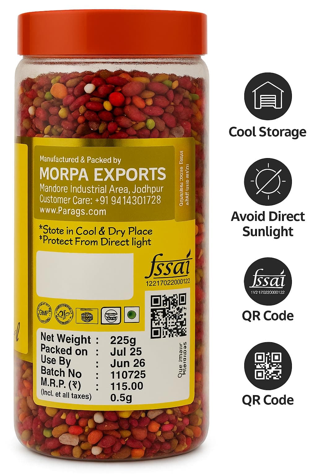 Morpa Chandan Mix Mouth Freshener, Aromatic Chandan Mukhwas, Sweet & Crunchy Digestive After-Meal Treat, 100% Veg Jain Special, Natural Mouthwash Alternative, 200g Reusable Jar Pack — image 4