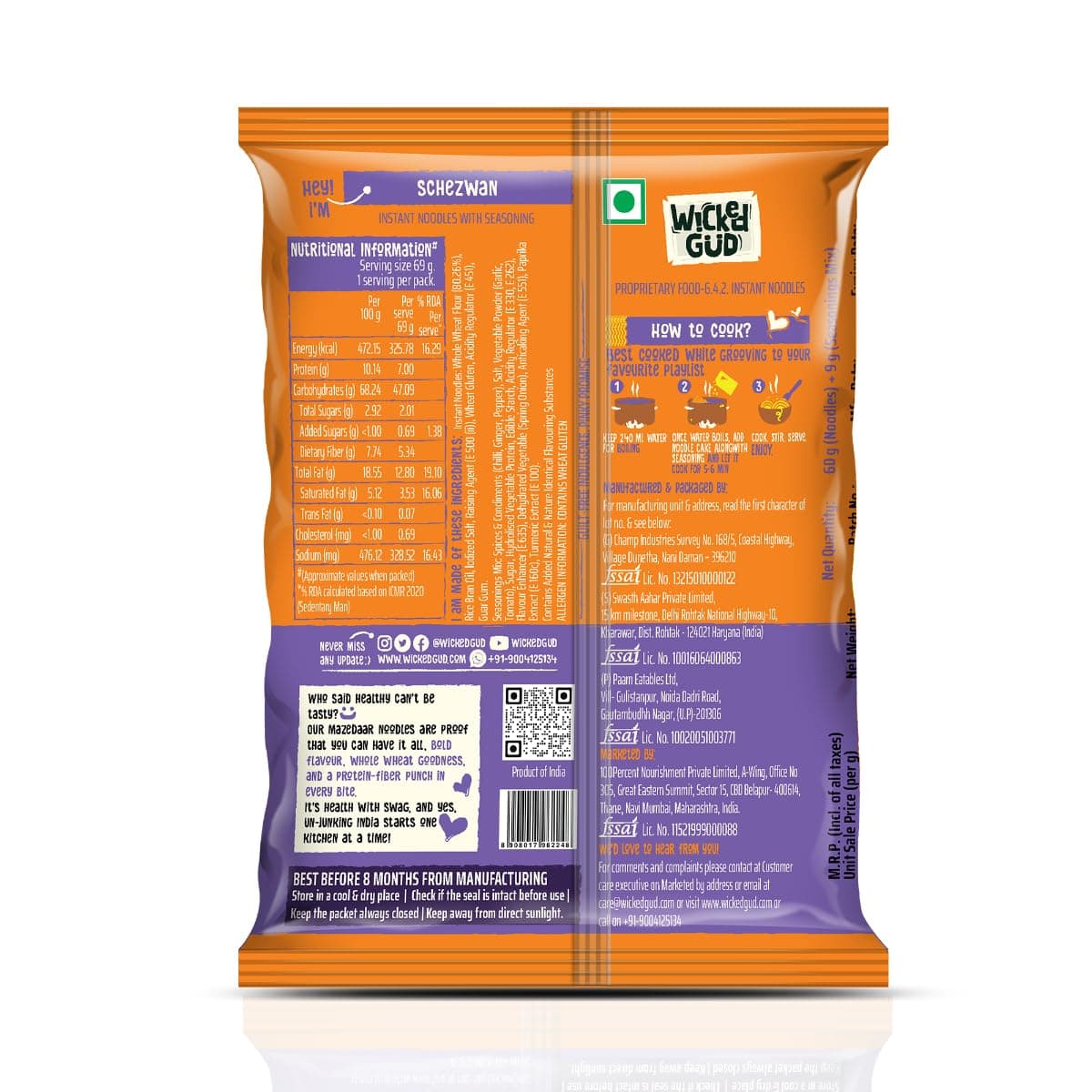WickedGud Nourishing Instant Noodles Range (Single Packs) | No Maida | No Oil | No MSG | High Protein | High Fibre | Cholesterol Free — image 7