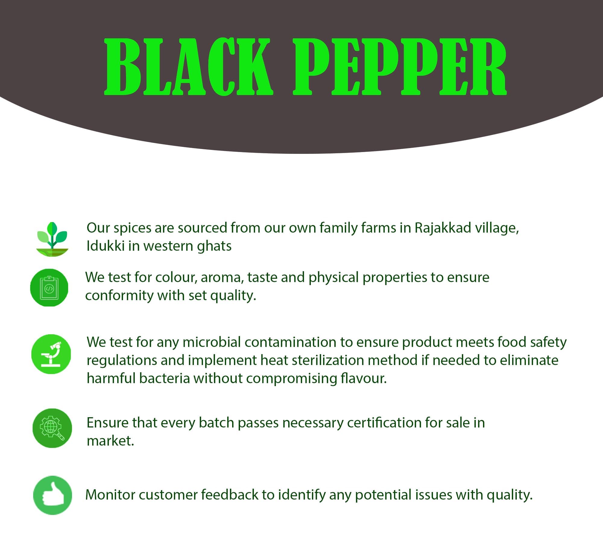 Spice Spectrum EXPORT GRADE MG 1 Whole Black Peppercorns 100 gms ( Malabar Garbled 1) | Kerala idukki Fresh Kali Mirch | Black Pepper | Kurumulaku | Kosher Black Pepper Spice for Seasoning, Bulk Refill, Mix | Bold Flavour for Every Dish — image 3