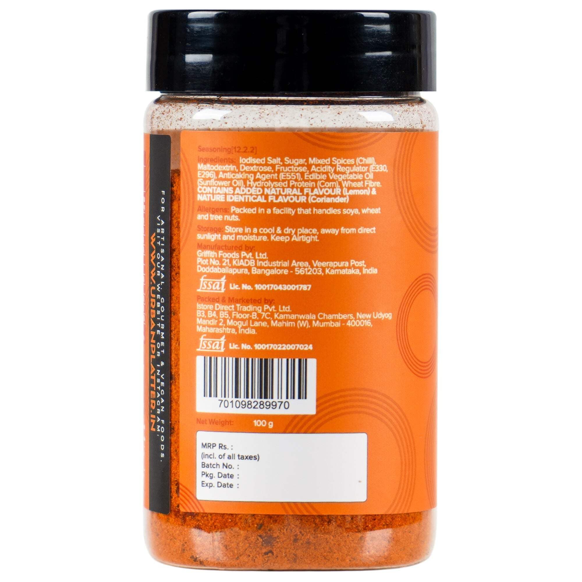 Urban Platter Jain Peri Peri Seasoning, 100g (Signature African-Style Spice Blend | Onion & Garlic- free | Great For Fries, Popcorn, Makhanas & Marinades) — image 2
