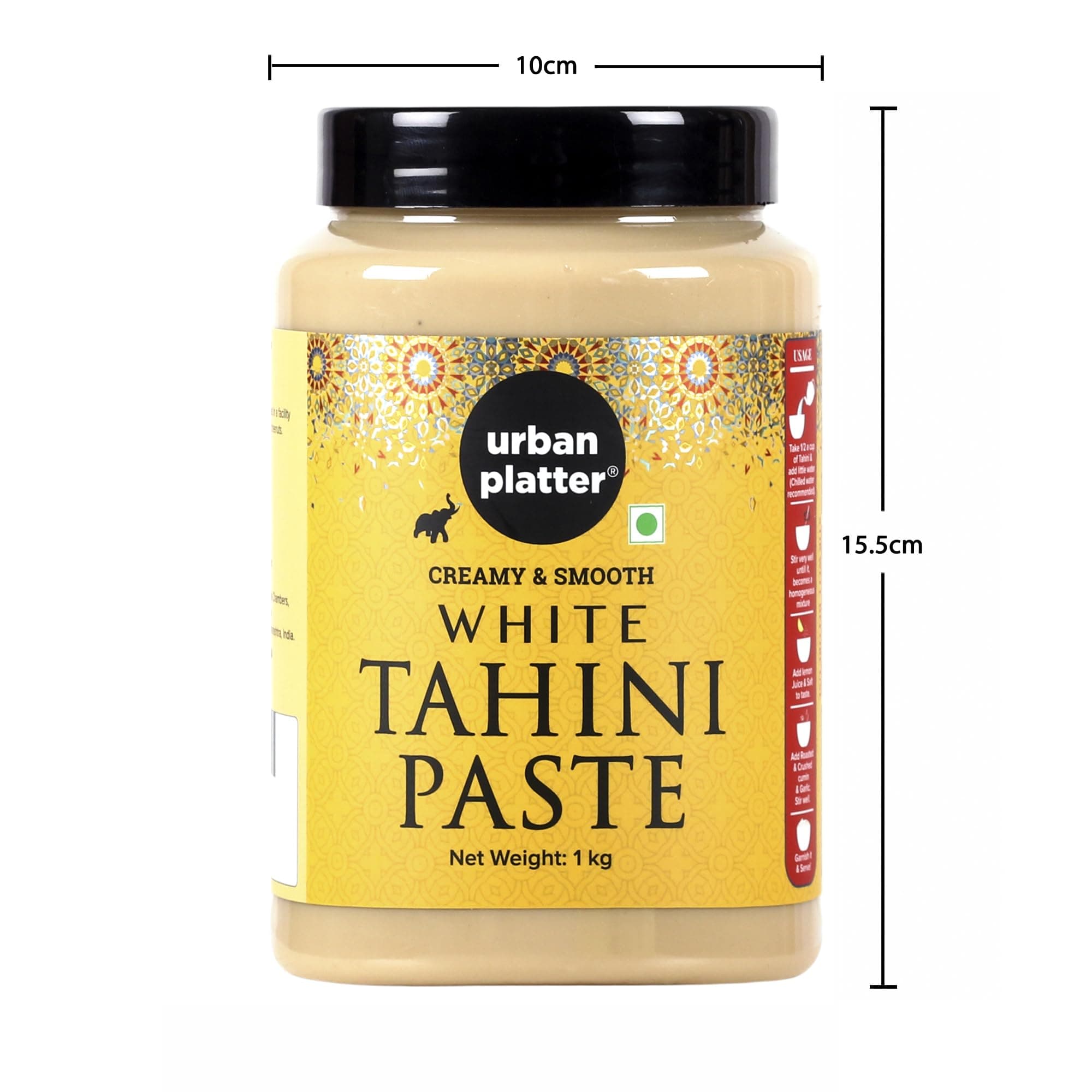 Urban Platter Tahini Paste, 1kg (Smooth & Creamy White Sesame Paste, No Additives, Ideal for Hummus, Shawarma Sauce, Baba Ghanoush & Salad Dressings) — image 7
