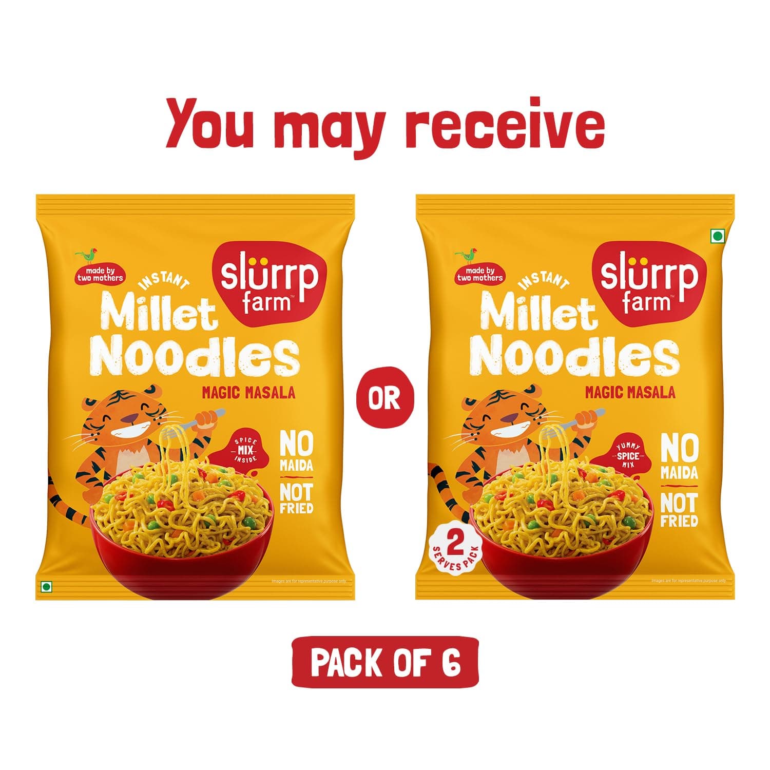 Slurrp Farm No Maida, No MSG Instant Noodles | Magic Masala | Not Fried, Millet Noodles, 6 X 57 g — image 4