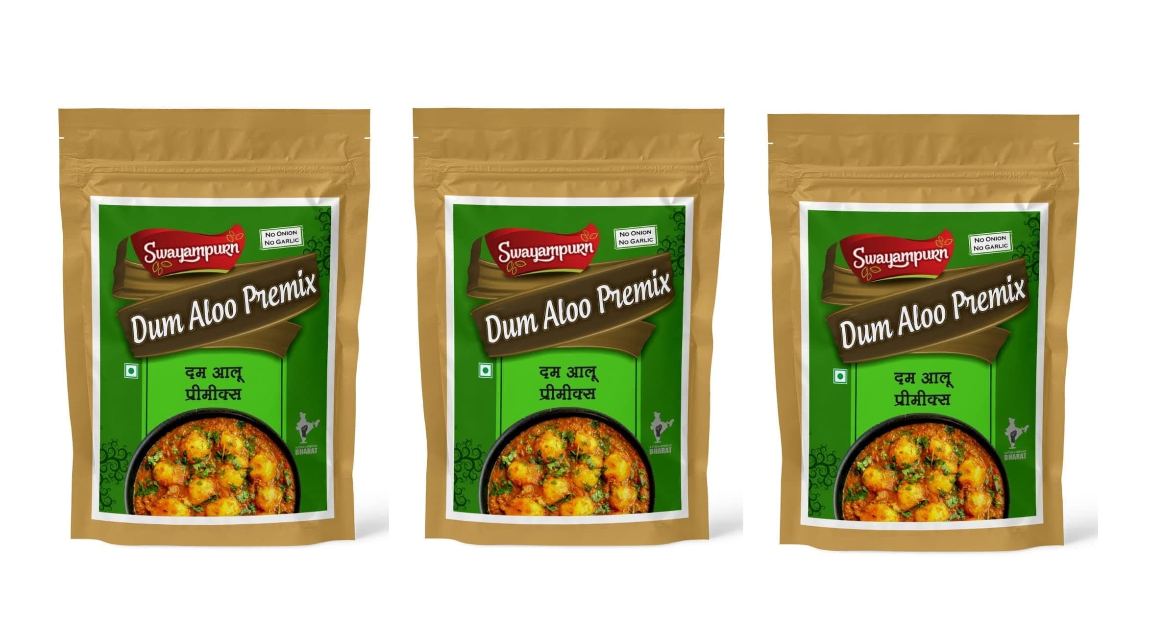 Swayampurn Dum Aloo Gravy Premix | Ready Mix Masala | Home Made | Ready to Cook | Blended Spices Mix | For Healthy & Flavourful Cooking - 180 Grams (60g x Pack 3) — image 3