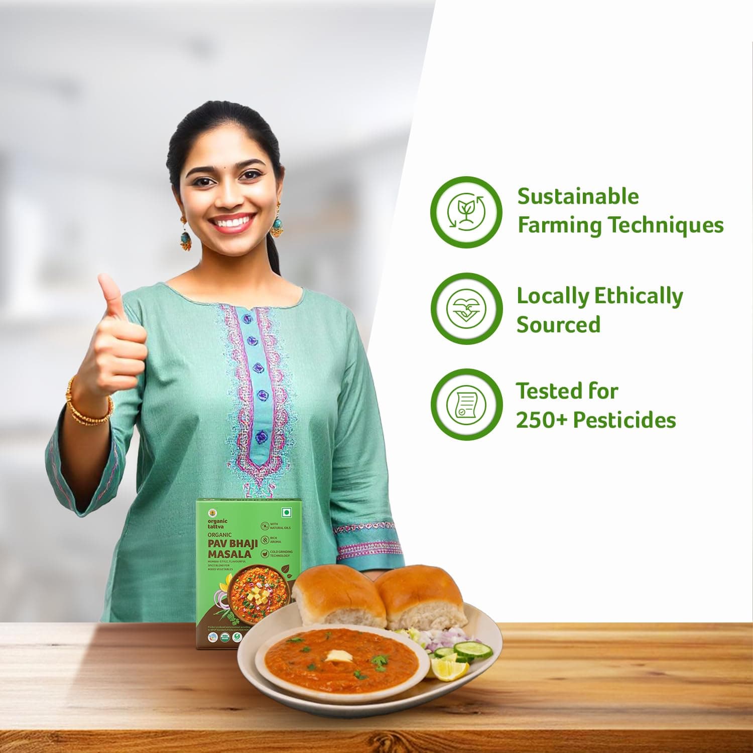Organic Tattva, Organic Pav Bhaji Masala 100 Gram |Pesticide and Chemical Free | With Natural Oils | Rich Aroma | Naturally Gluten Free — image 7