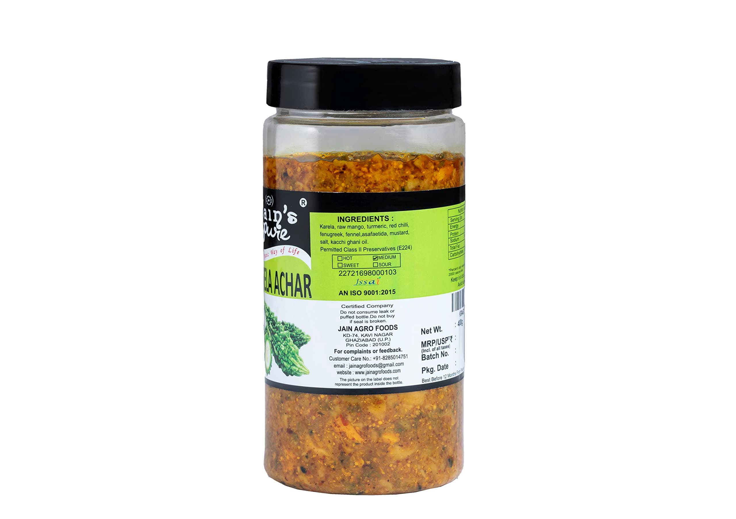 JAIN'S PURE KARELA ACHAR, 400 GM — image 4