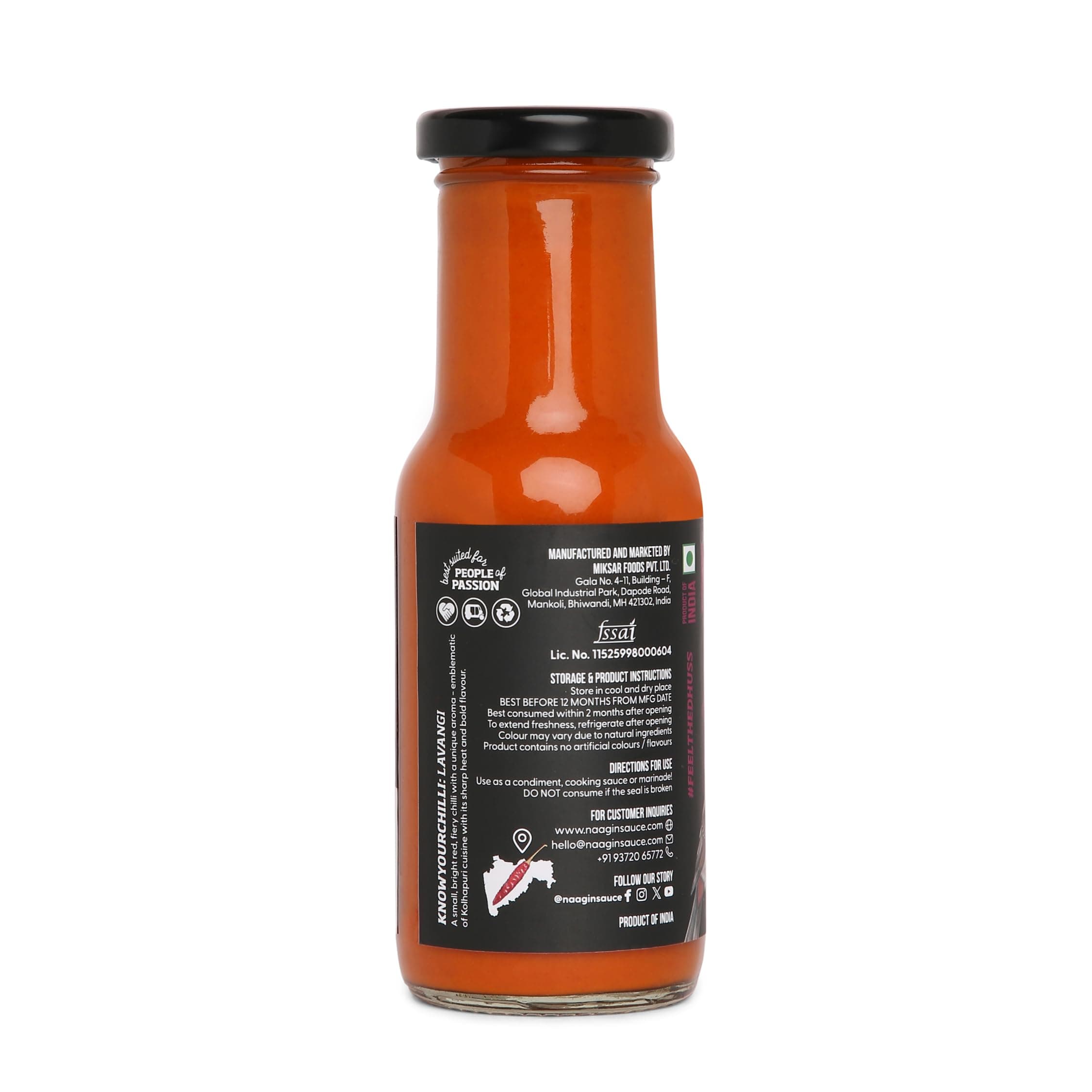 Naagin Jainuine Hot Sauce (215g) | Jain Friendly | No Onion, No Garlic | Mildly Spicy | Fruity & Balanced | Vegan | Dip, Cook | Perfect for Snacks, Indian Meals & Cooking — image 7