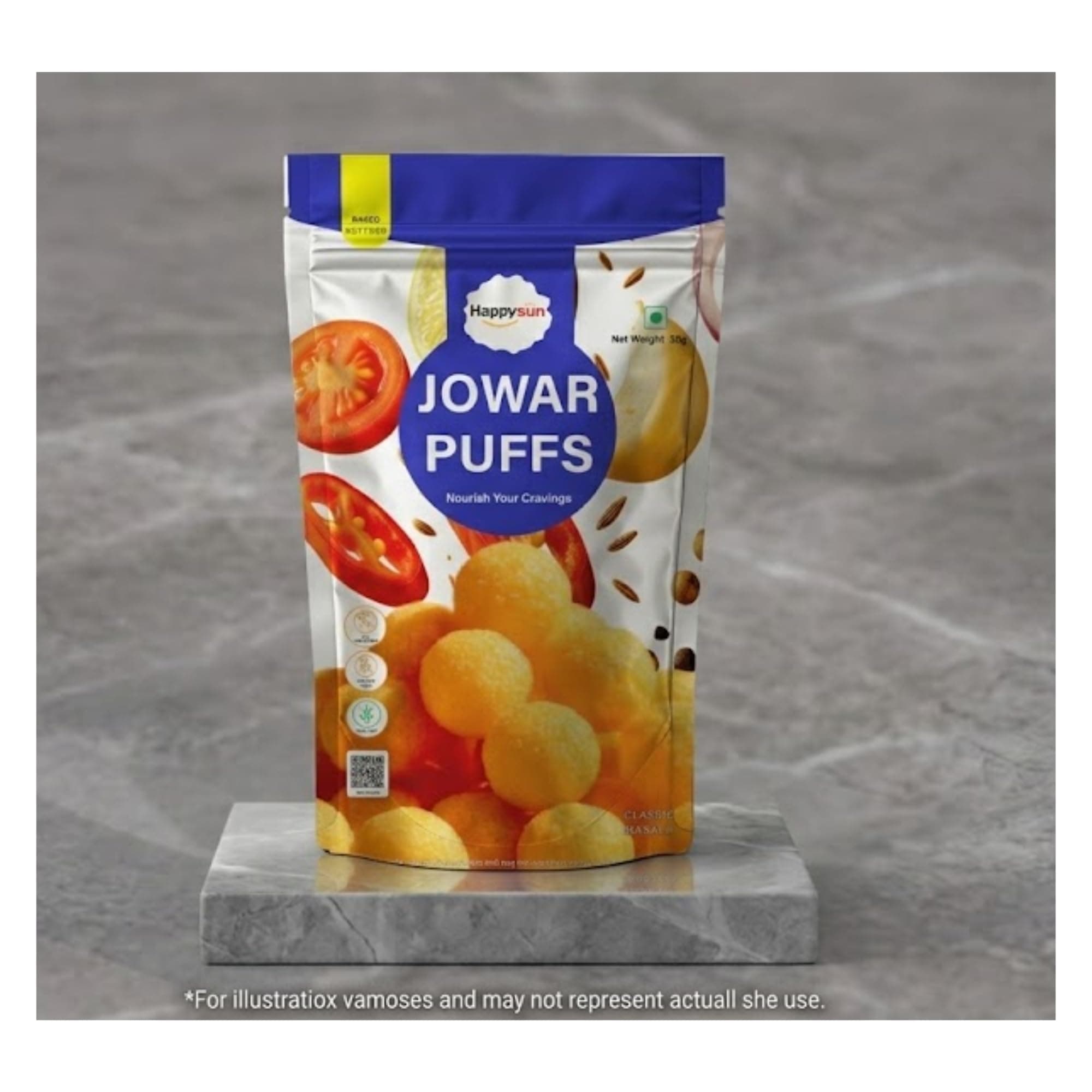 HAPPYSUN Jowar Puffs | Classic Masala | Crunchy Millet Snack | Baked | No Palm Oil | 30g — image 2
