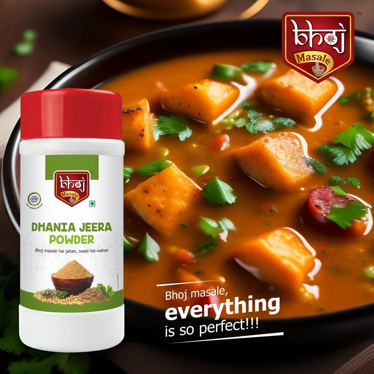 Bhoj Masale Dhania Jeera Powder 450GM Each | Coriander & Cumin Mixed Spice Blend | Zero added Colours Additives & Preservatives — image 4