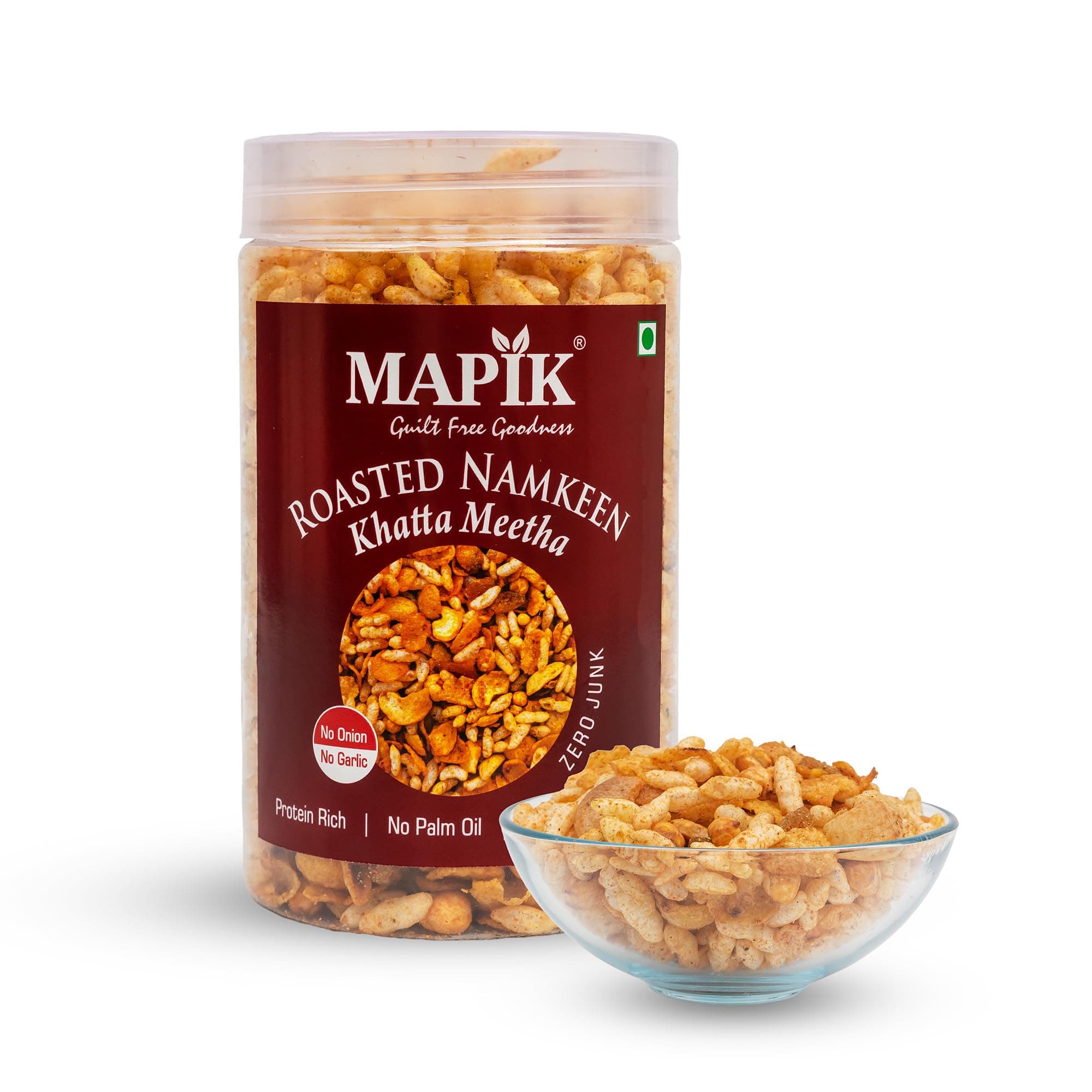 MAPIK Roasted Namkeen Khatta Meetha | No Onion No Garlic | Roasted-Not Fried | Protein Rich | No Palm Oil | No Preservatives | Healthy Tea Time Snack 540 g Pack of 4 — image 3
