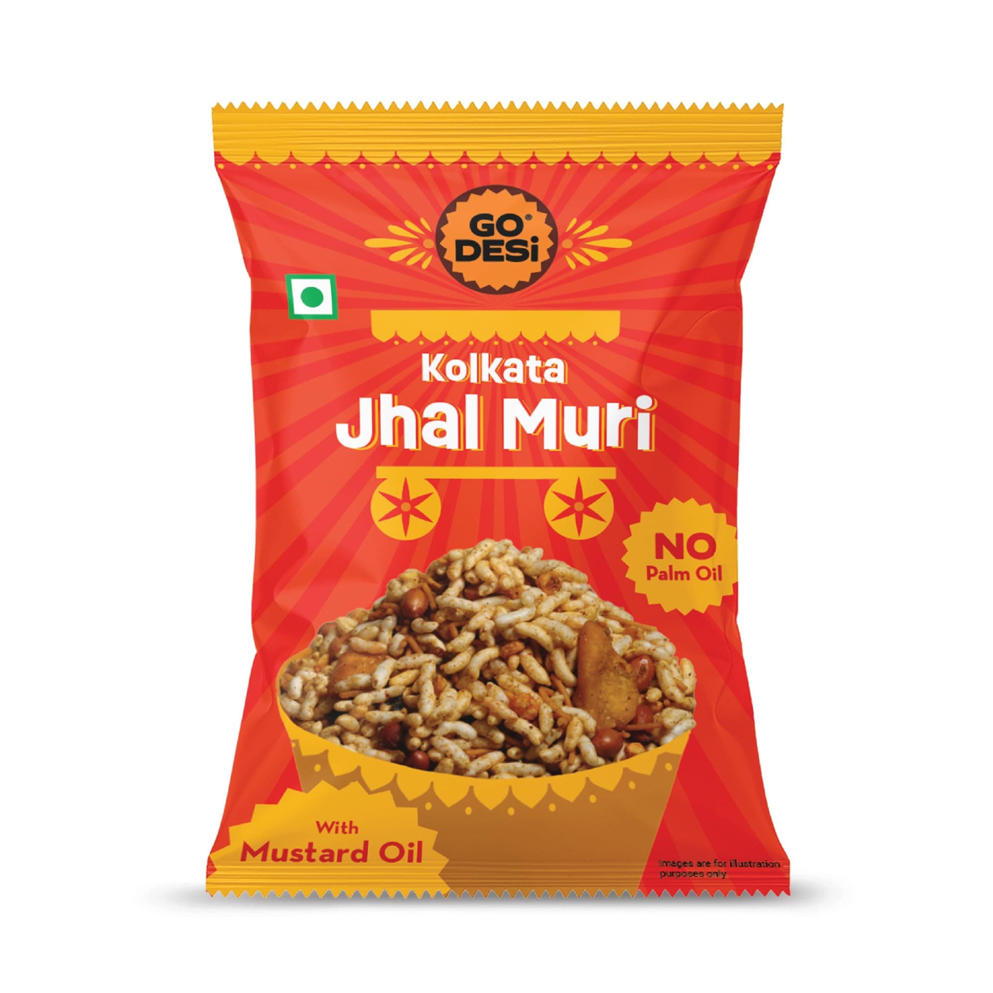 GO DESi Kolkata Jhalmuri Bhel, No Palm oil 100 grams pack of 2 — image 9