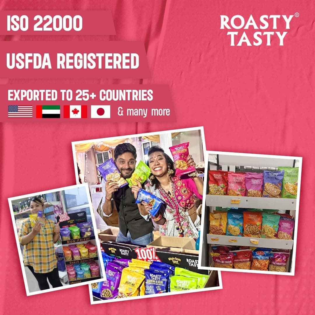 Roasty Tasty Crunchy Munchy 200g (Pack of 2) | Healthy Snack | No Onion No Garlic | Ideal Millet Namkeen for Kids & Adults | Low Calorie Snacks - Roasted Namkeen - No Cholesterol, No Transfat Diet Mixture in Peri Peri Masala | Millet Snacks Items — image 6