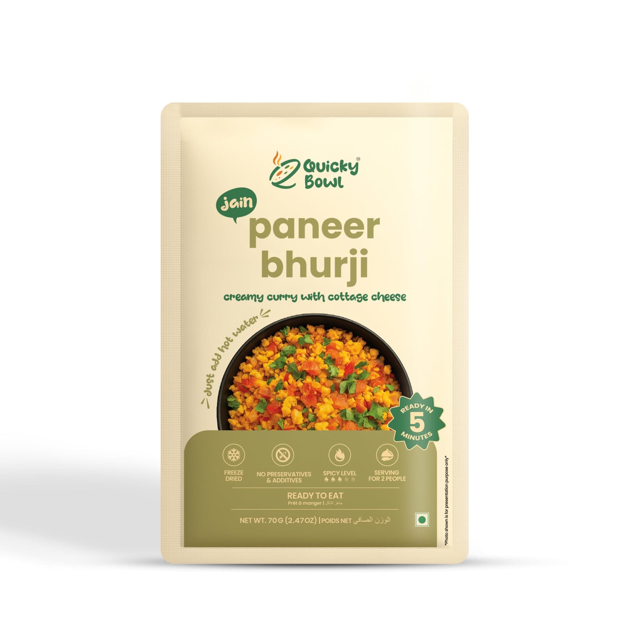 Quicky Bowl Ready to eat jain Meal Combo | Jain Meal | No Onion No Garlic | Instant meal | Freeze Dried | (Pack of 5) — image 3