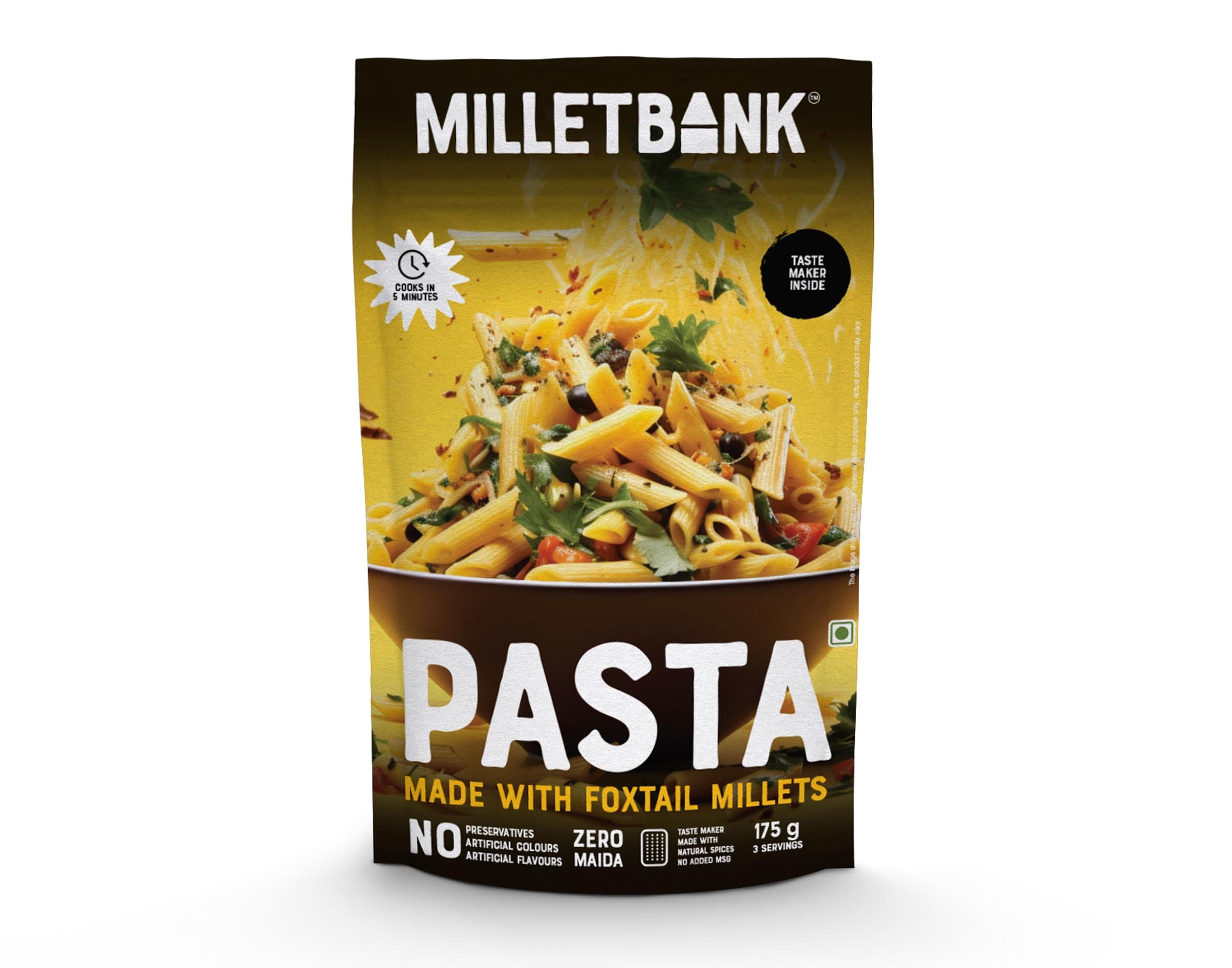 Millet Bank All Pasta Combo | No Preservatives, No Artificial Colors or Flavours | ZERO Maida | 175g | Made with Millets and Whole Wheat | Baby Friendly Pasta Flavor Combo 4 nos — image 3