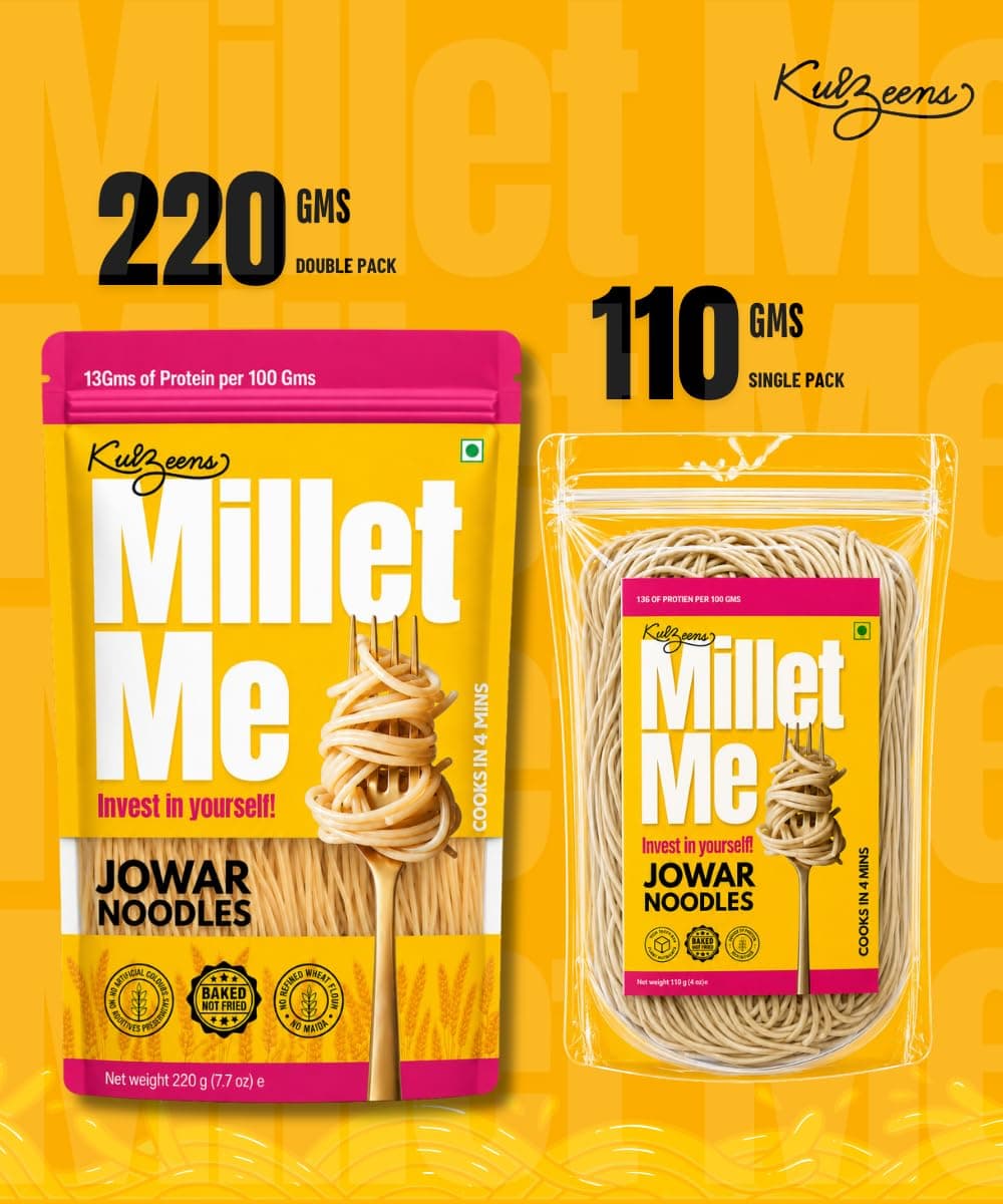 Millet Me by Kuizeens Gluten-Free Jowar Noodles - 220G (Pack of 2 ) | High-Protein SorghumNoodles | Gluten-Free Delight | Easy-to-Make | No MSG | No Preservatives | Low Glycemic |Jain | No Onion & Garlic — image 4