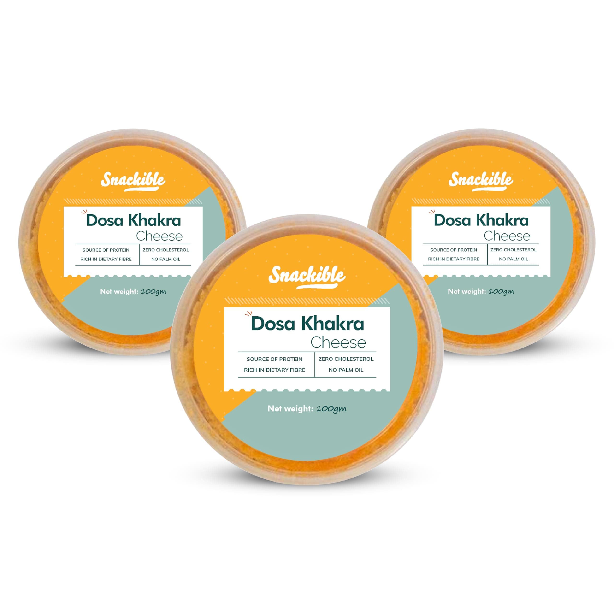 Snackible Cheese Dosa Khakra (Pack of 3) - 100gm | Healthy Snack | Millet Snack| No Palm Oil | High Fibre | Zero Transfat | Zero Cholestrol | Healthy Khakra — image 2