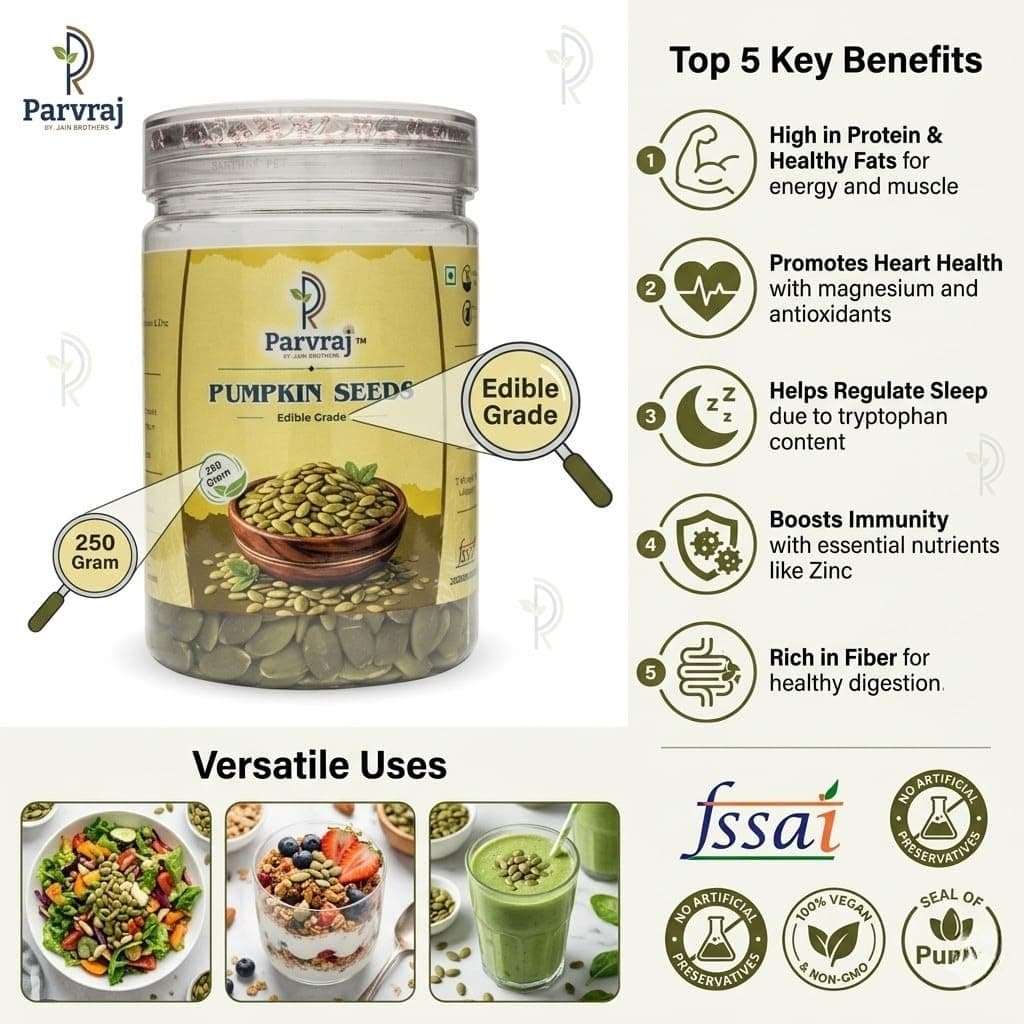 Pumpkin Seeds 250g | Premium Edible Grade Raw Seeds | High Protein, Fiber & Healthy Fats | Rich in Magnesium & Zinc | Natural Superfood Snack | Vegan, Gluten-Free, No Preservatives — image 5