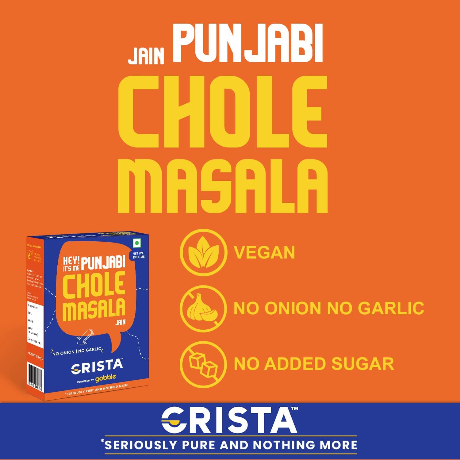 CRISTA Jain Punjabi Chole Masala | Chana Masala | Vegan | No Onion | No Garlic | No Added Sugar | Zero added Colours, Fillers, Additives & Preservatives | 100 gms — image 5