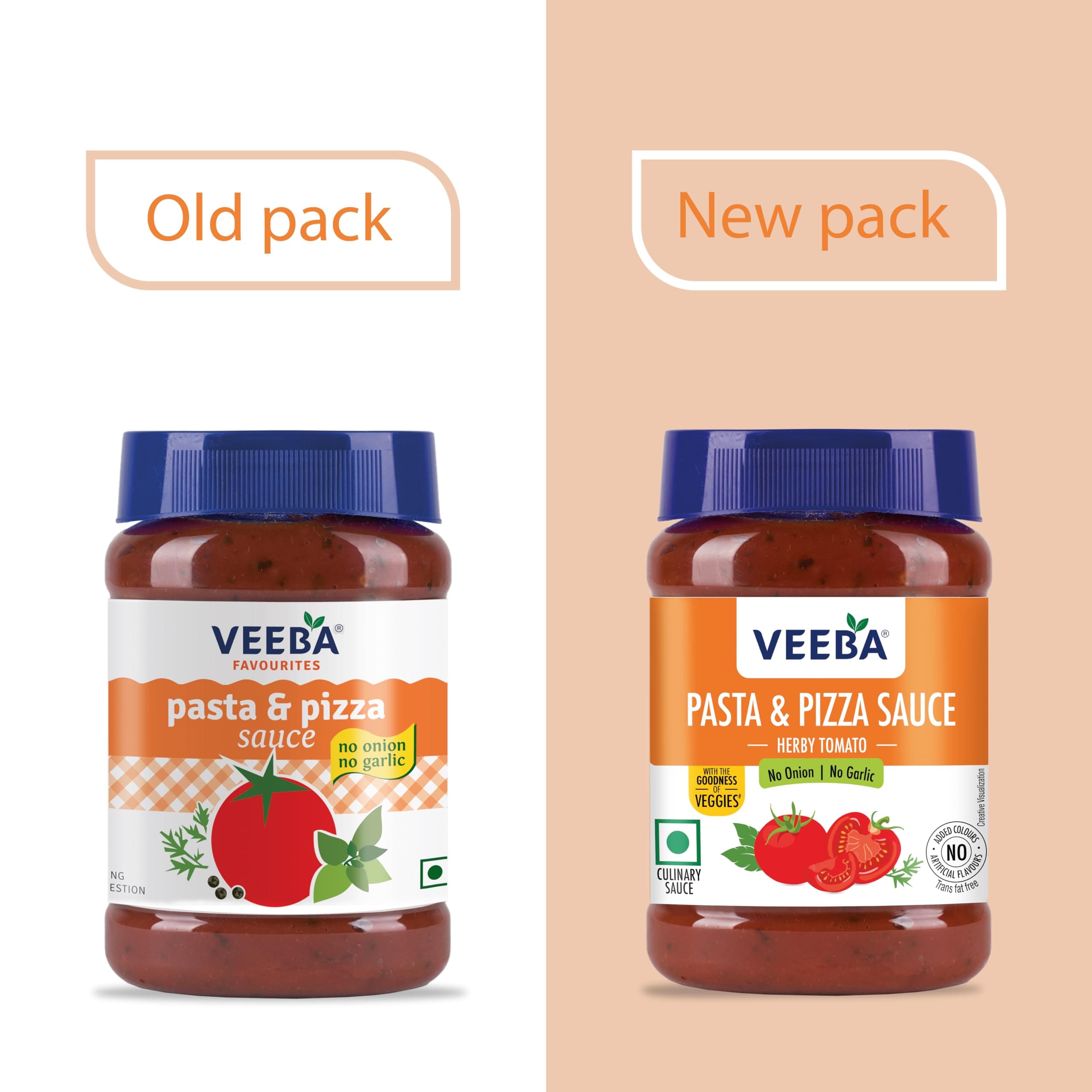 VEEBA Pasta & Pizza Sauce Herby Tomato - No Onion No Garlic (280G) — image 4