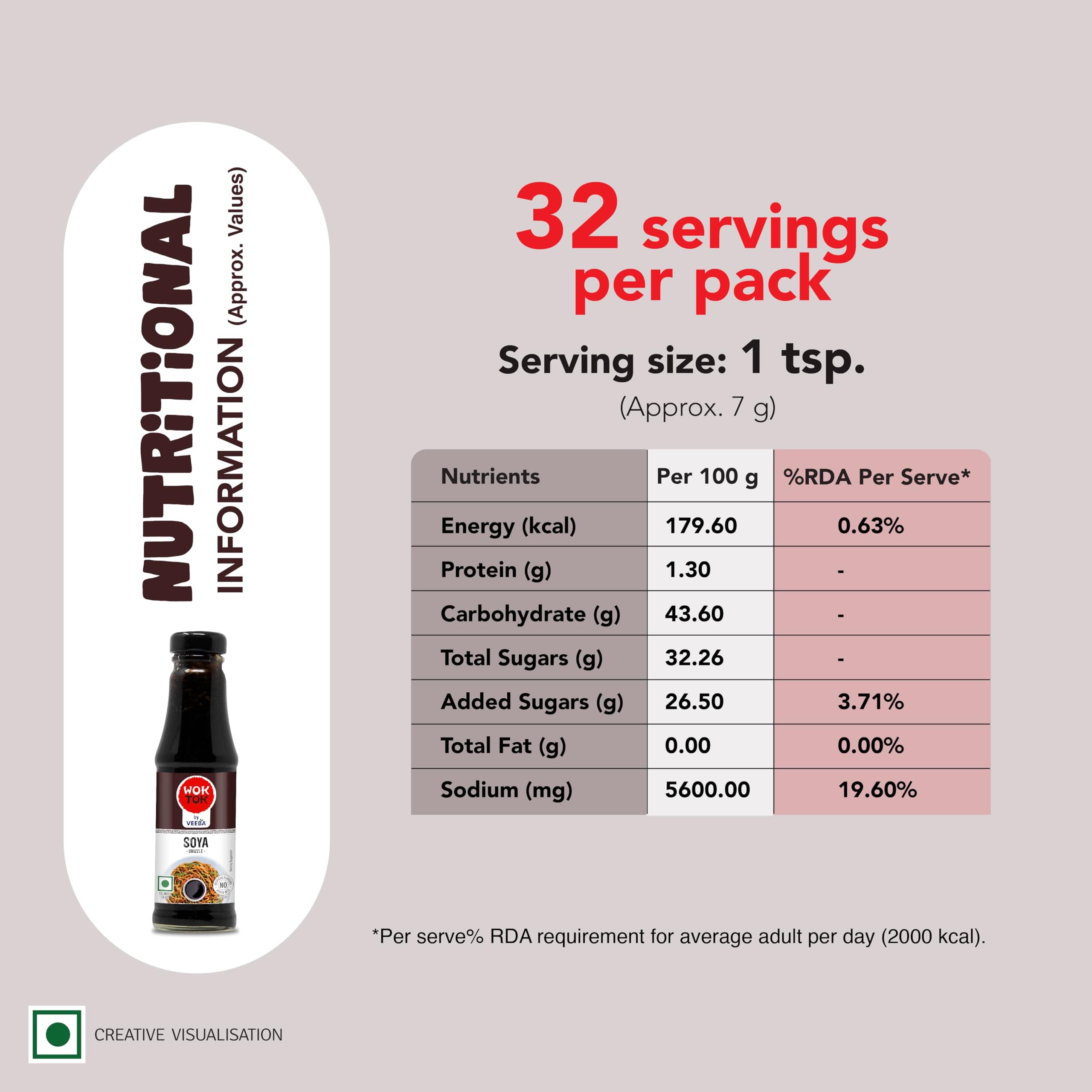 VEEBA Wok Tok Soya Drizzle (225 G) — image 2