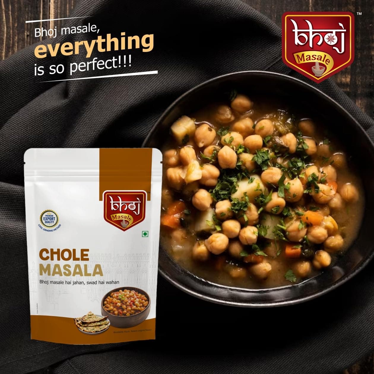 Bhoj Masale Chole Masala 200GM | Blended Spice With Natural Oils for Authentic Taste and Colour | For Healthy Delicious & Flavourful Cooking. No Colour, Preservatives, No Onion Garlic (Jain Masala) — image 5