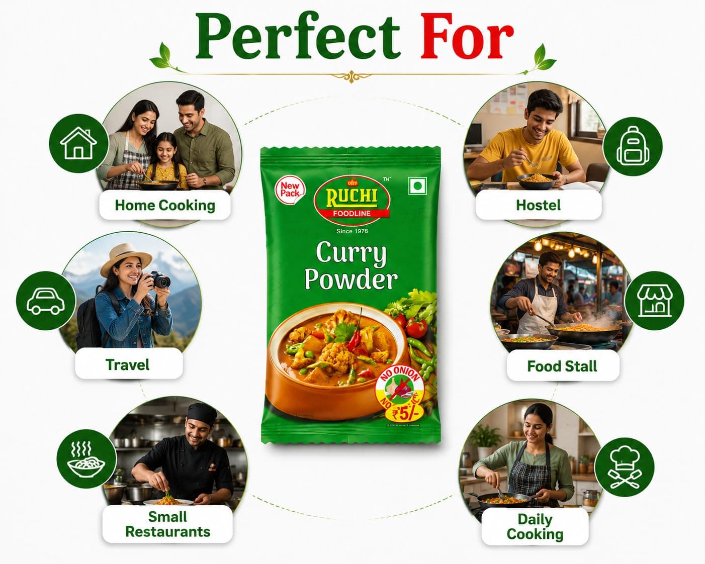 RUCHI Curry Powder Liner Authentic Indian Spice Blend 50 GM Elevate Your Dishes with Rich Flavors | 100% PURE NO ONION & GARLIC FORMULA — image 3