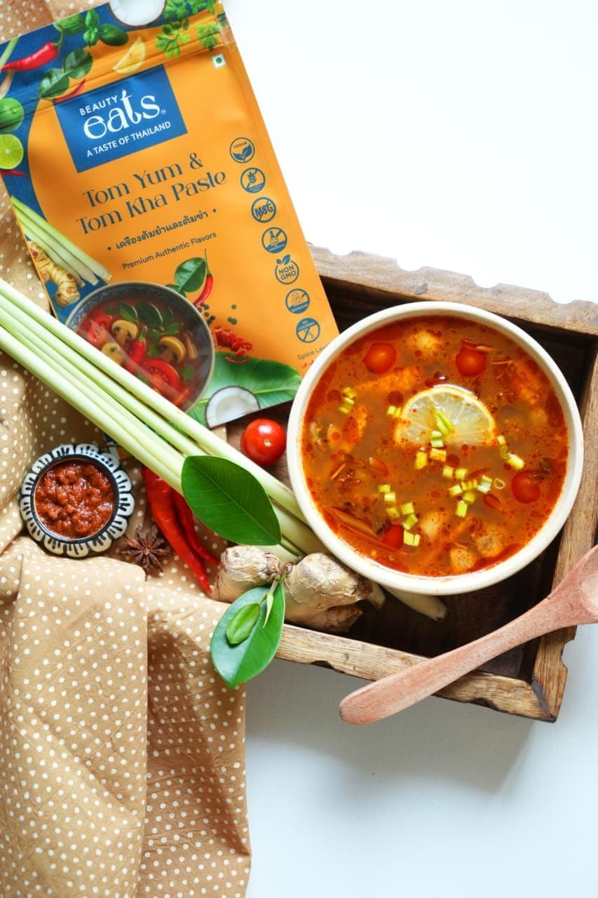 Beauty Eats Tom Yum And Tom Kha Paste Duo| Authentic Thai Soup Bases| Spicy & Creamy| No Onion&Garlic (Pack Of 2, 2 * 100Gm) — image 6