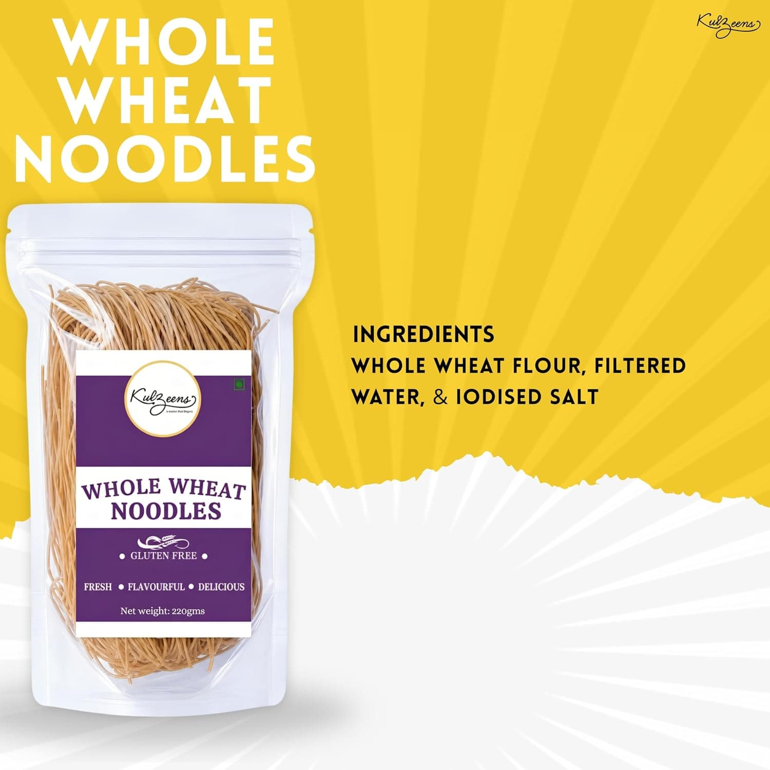Millet Me by Kuizeens Whole Wheat Noodle - 220G (Pack of 4)|Protein & Fiber-Rich | Gluten-Free Delight | Easy-to-Make |No Preservatives |Vegan & Wholesome |Jain | No Onion & Garlic — image 3