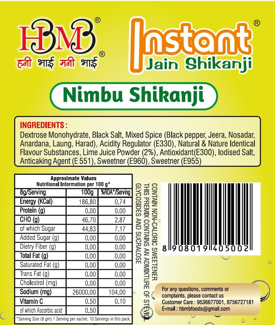 HBMB Original Instant Jain Shikanji | 1- Minute Ready to Mix Lemon Drink Premix | Authentic Jain Shikanji Summer Refreshment, 1 Pack — image 4