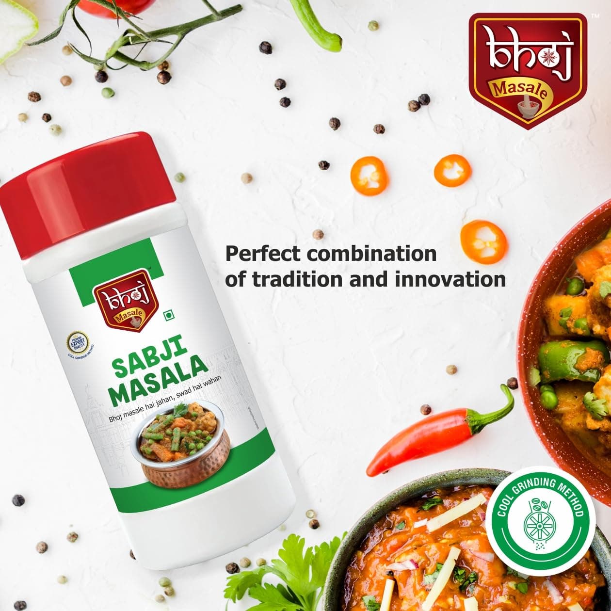 Bhoj Masale Sabji Masala Powder Net 450GM | Spices with Natural Ingredients For Healthy and Delicious Cooking. No colour, no preservatives, no onion & no garlic (Jain Masale) — image 3