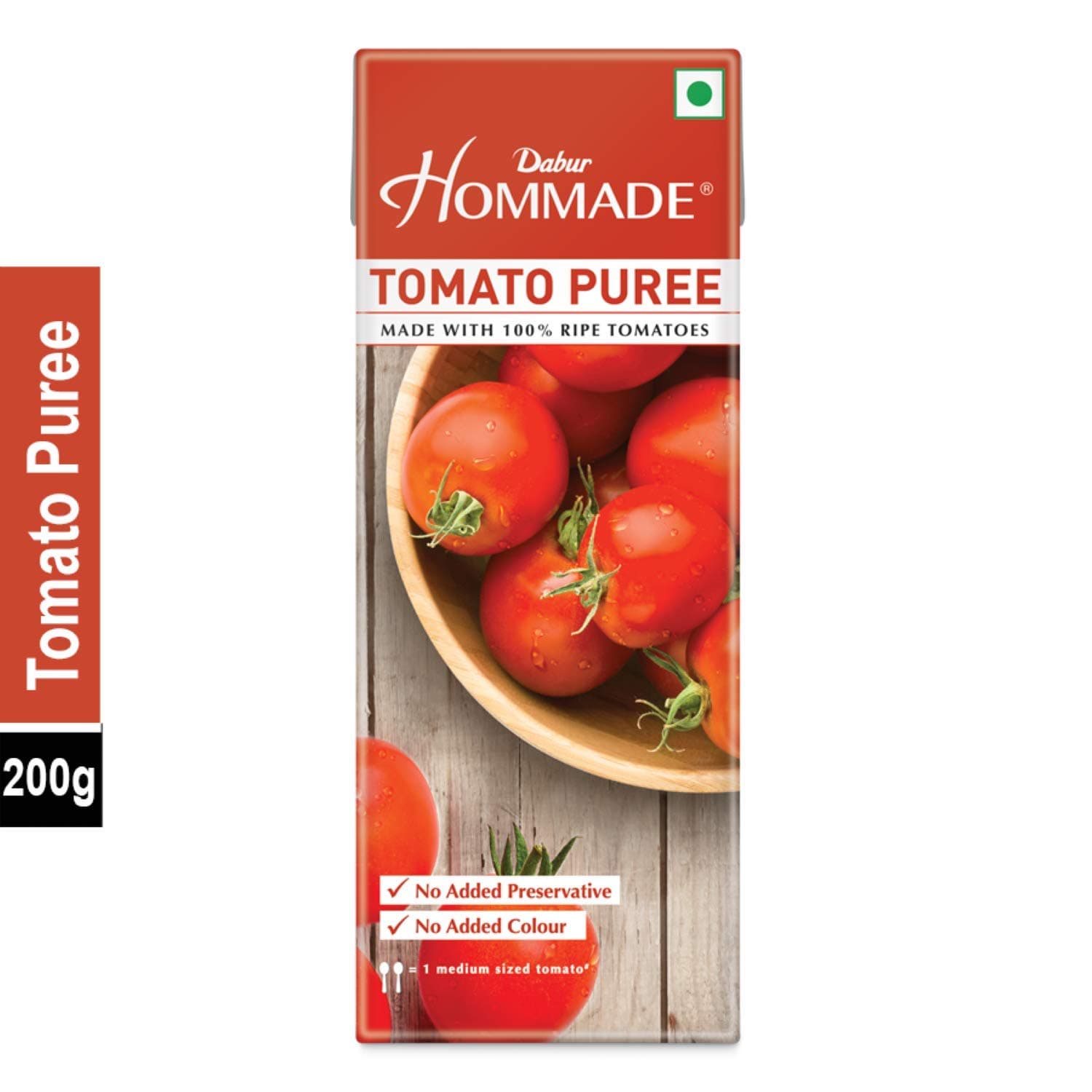 Dabur Hommade Tomato Puree : Made from 100% Ripe Tomatoes with No Added preservatives - 200 gm — image 2