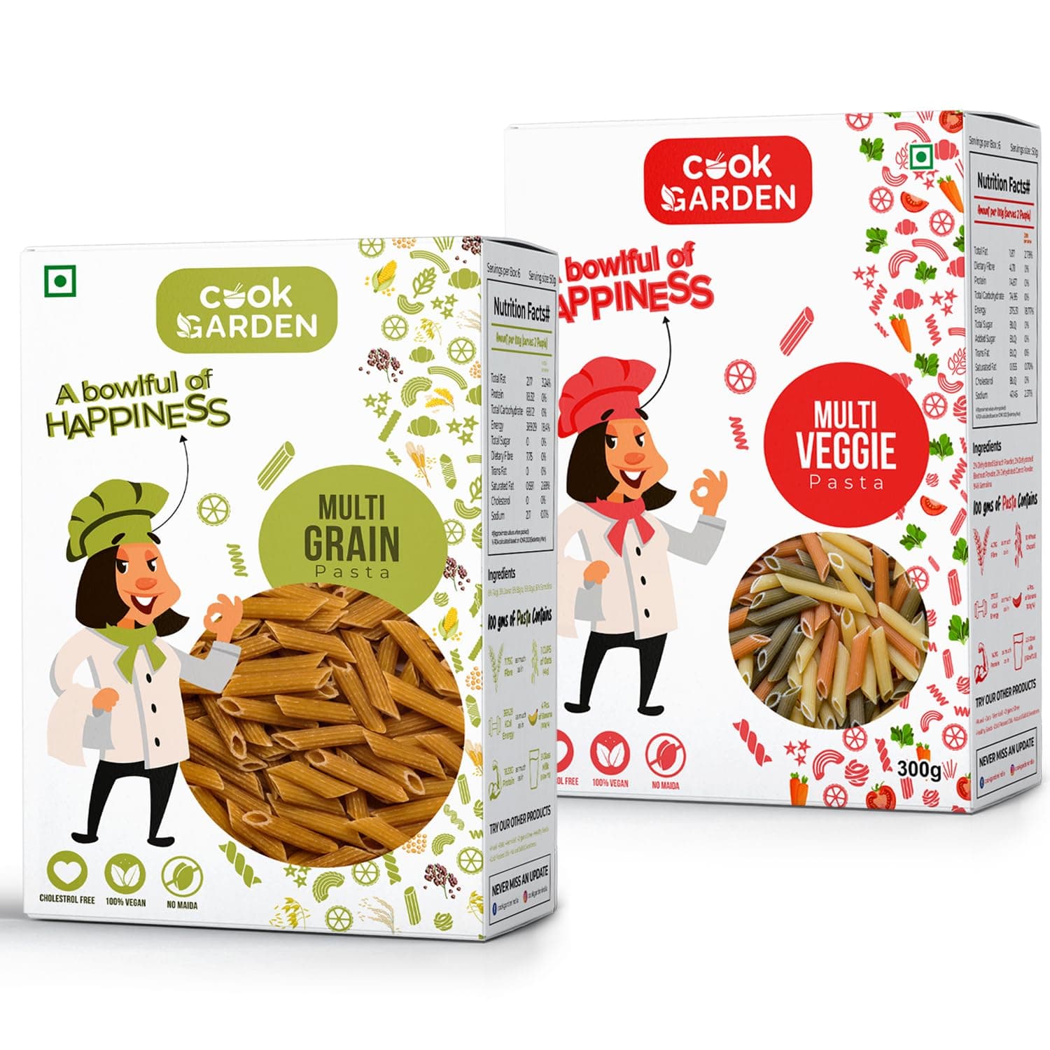 CookGarden Multiveggie & Multi Grain Pasta 300g | Healthy Pasta | Pack Of 2 — image 2