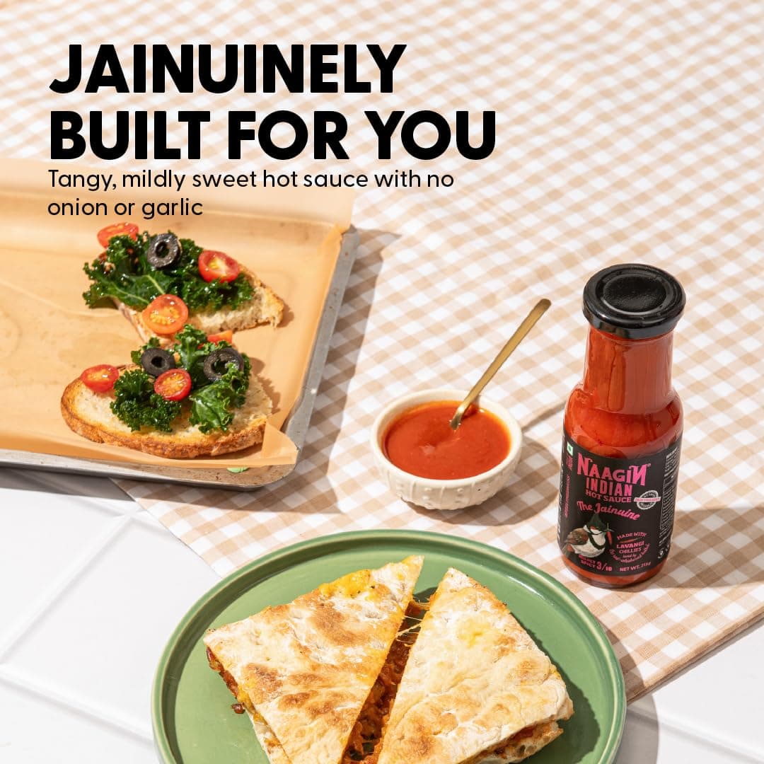 Naagin Jainuine Hot Sauce (215g) | Jain Friendly | No Onion, No Garlic | Mildly Spicy | Fruity & Balanced | Vegan | Dip, Cook | Perfect for Snacks, Indian Meals & Cooking — image 3