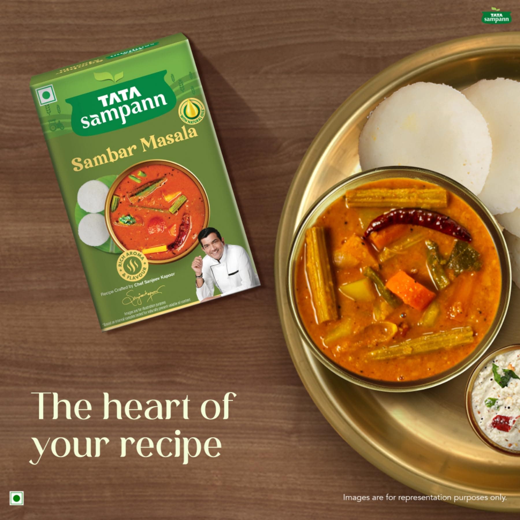 Tata Sampann Sambar Masala Powder with Natural Oils, 45g, Crafted by Chef Sanjeev Kapoor, With Chef’s Exclusive Tip, Rich Aroma & Flavour — image 7