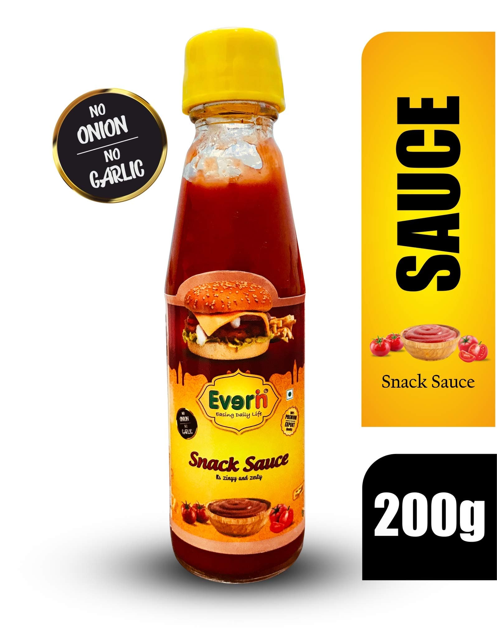 Everin Zingy and Zesty No Onion No Garlic Snack Sauce (200g, Pack of 1) — image 4