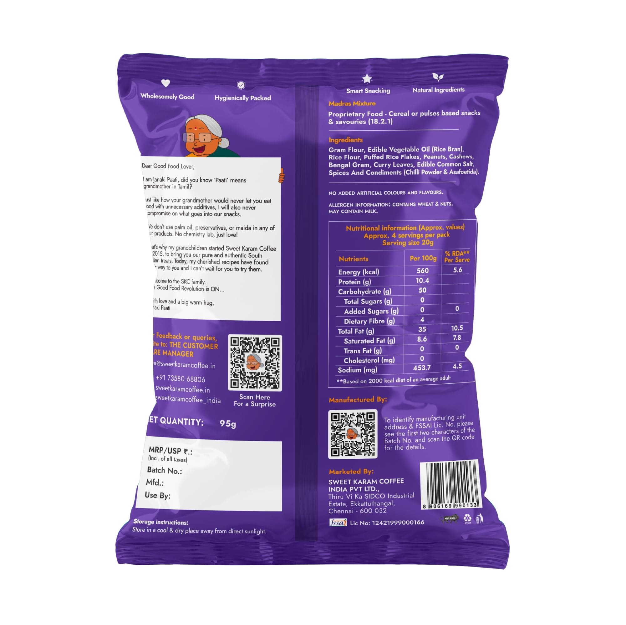 Sweet Karam Coffee Special Madras Mixture – 95grams | No Palm Oil or Preservatives | Authentic South Indian Namkeen Snack | Crispy & Fresh Homemade Taste | Perfect Tea-Time Savory — image 5