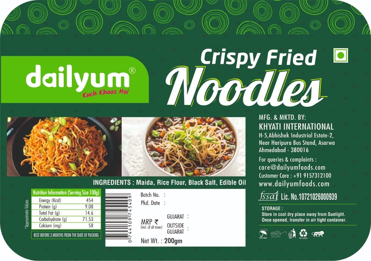 Dailyum instant | No Onion Garlic | 2 Manchow Soup 50g | 2 Hot N Sour Soup 50g | Crispy Fried Noodles 200g | Natural | No MSG | Jain |Combo Of 5 — image 6