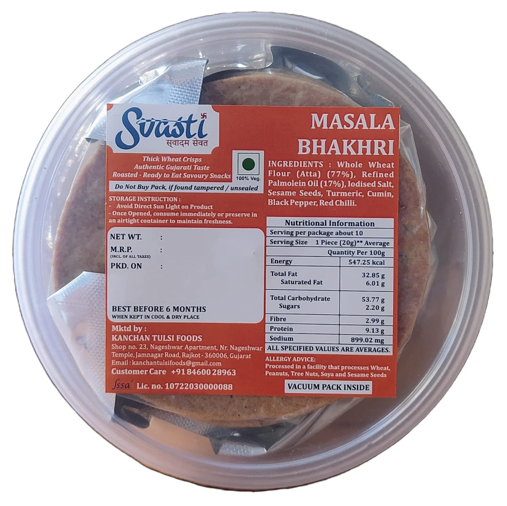 Svasti Dry Methi, Masala, Jeera, Plain Bhakhri Snacks - 200 gms (Pack Of 4) | Roasted Healthy Gujarati Snacks | No Maida | No Artificial Colours | No Onion & No Garlic | Vacuum Packed — image 3