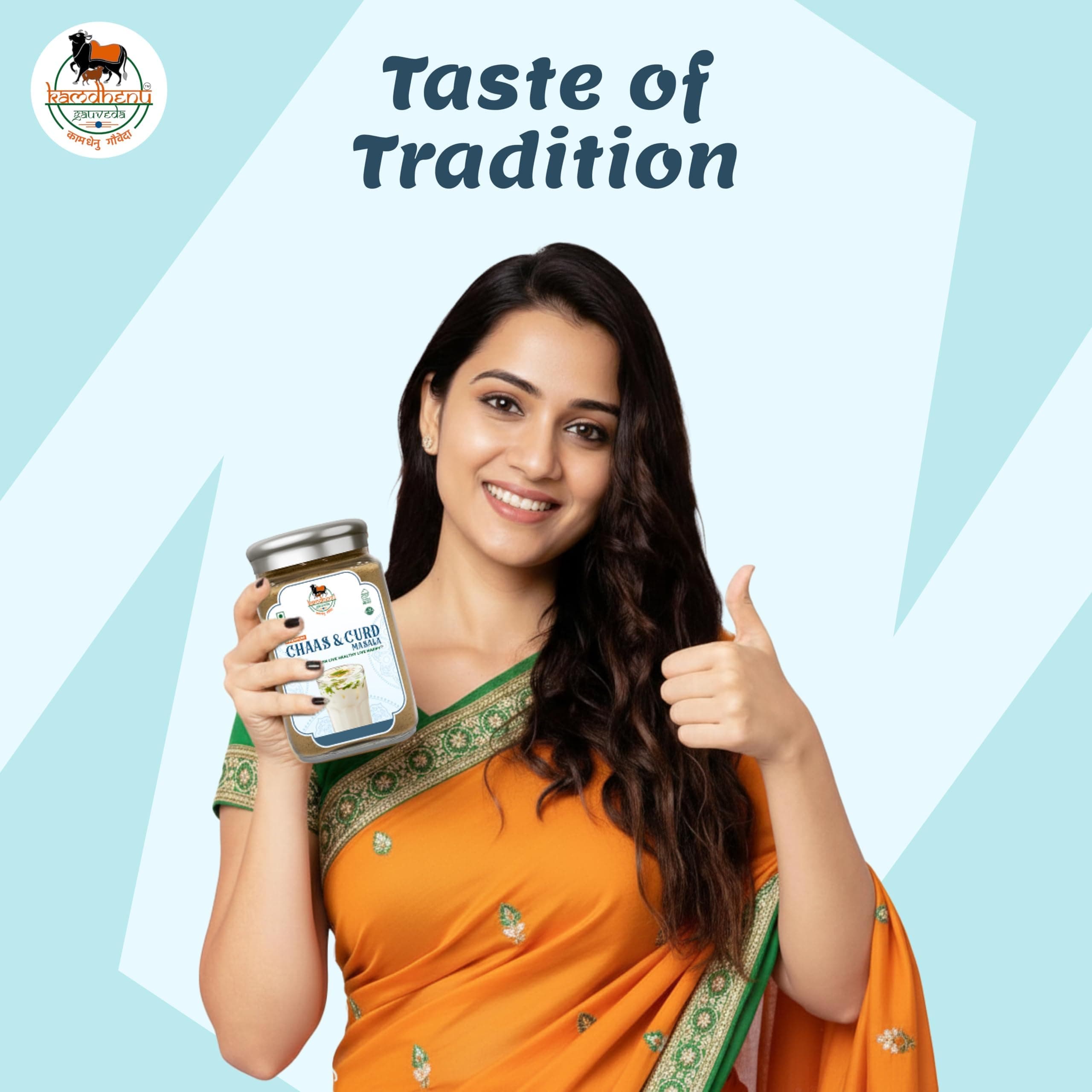 Kamdhenu Gauveda Buttermilk Masala 500g – 100% Natural Chaas & Curd Spice Mix | Traditional Digestive Blend | No Preservatives | FSSAI Certified | Packed in Organic Glass Bottle | Vegan Jain | 500g Chaas Masala | — image 6