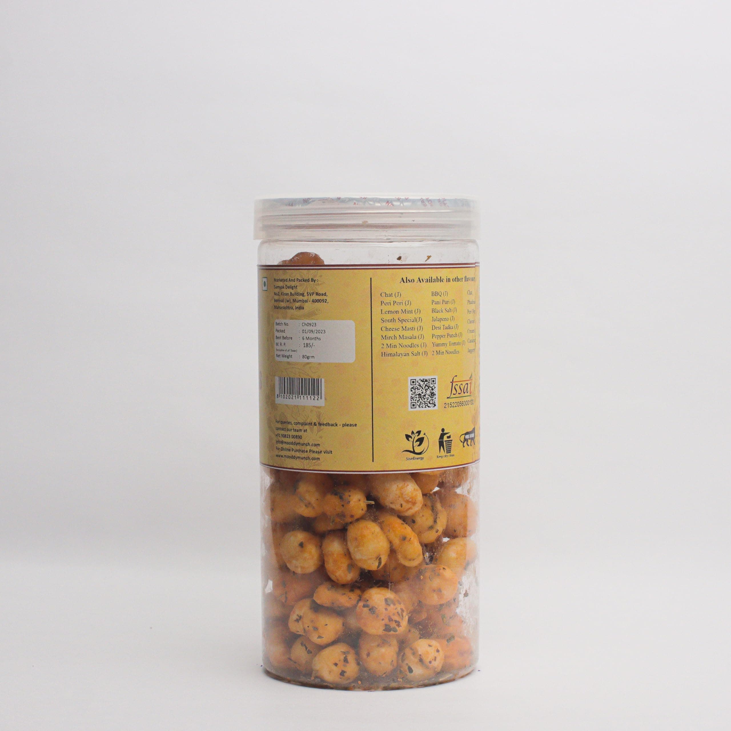Mooddy Munch Cheese Herbs Jain Flavour & Roasted Makhana/Fox Nuts/Healthy Party Indian Snacks (70g) Jain Variety, No Onion No Garlic — image 3