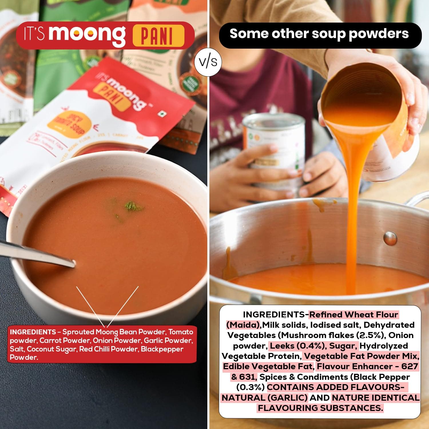 IT's Moong Pani (Soups) | Spicy Tomato | Zero Cornstarch Soups (Pack of 1) | All-Natural | Zero Fillers, Zero Preservatives, Pure Nutrition | 50gms | Easy on the gut, easy digestibility — image 6