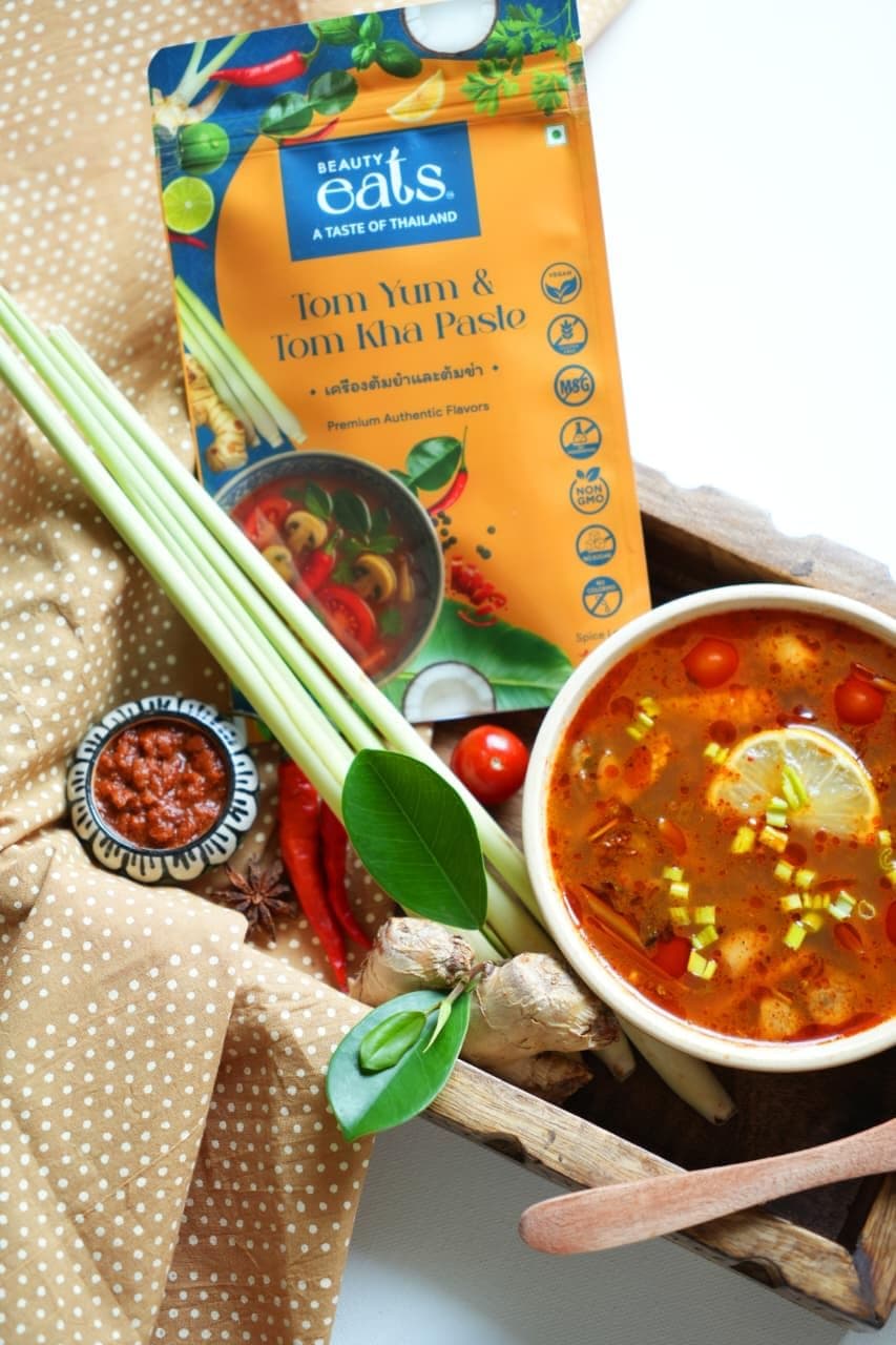 Beauty Eats Tom Yum And Tom Kha Paste Duo| Authentic Thai Soup Bases| Spicy & Creamy| No Onion&Garlic (Pack Of 2, 2 * 100Gm) — image 3