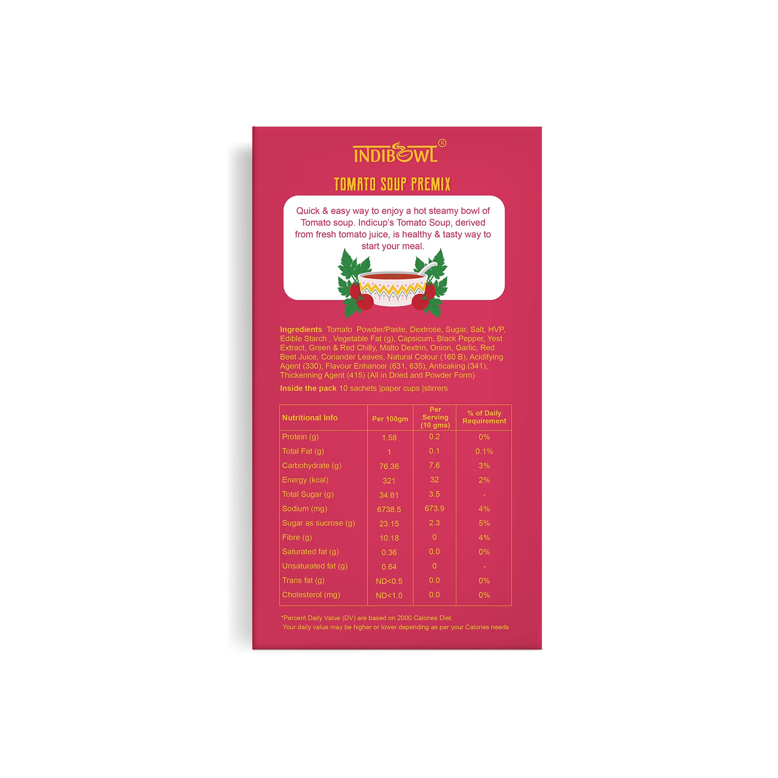 INDICUP Tomato Soup Packet | Ready to Eat Instant Soup Premix | Soup in Fresh Just Add Hot Water & Enjoy | Refreshing Taste | 20 Sachets — image 6