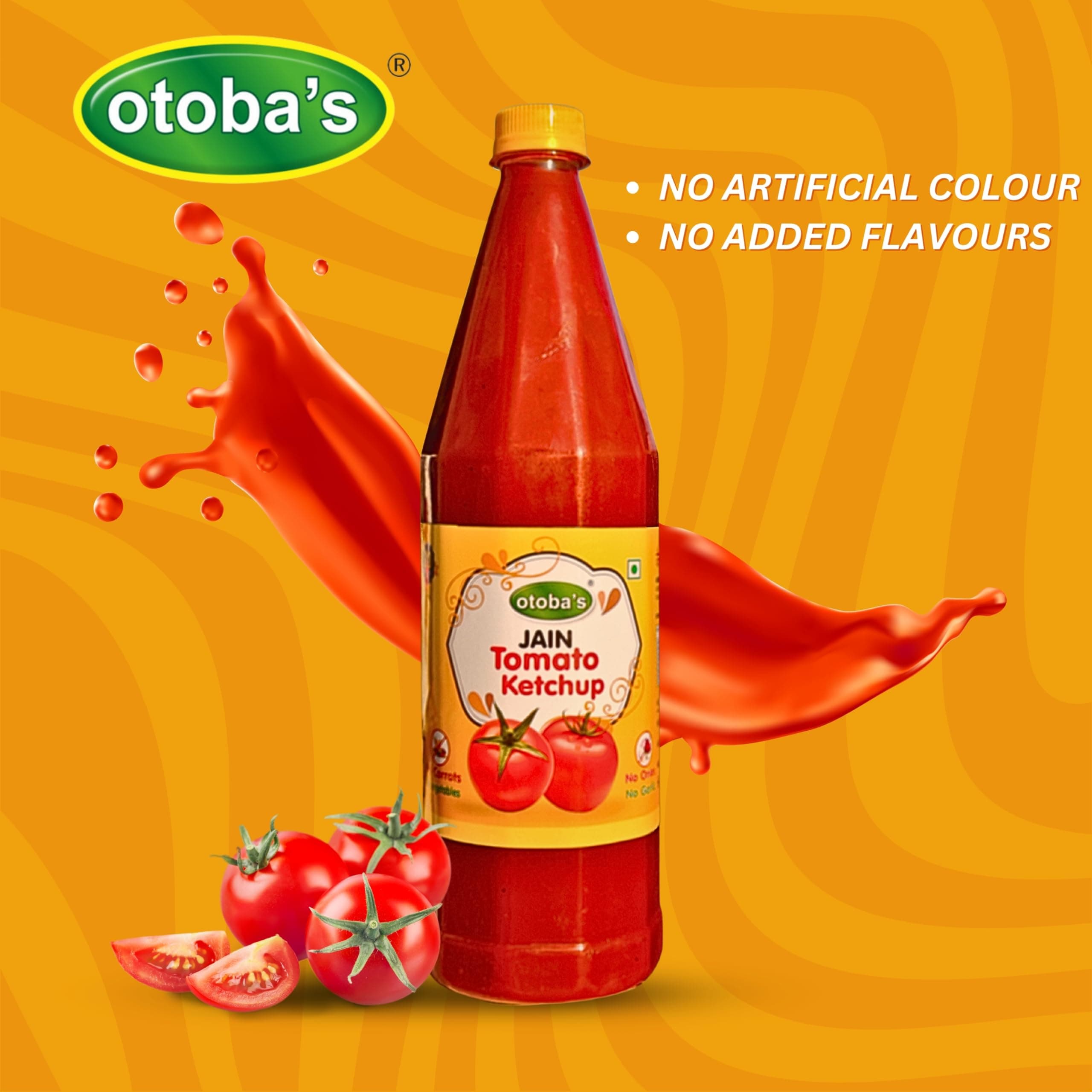 Otoba's Jain Tomato Ketchup (1kg)| Pure Tomato Sauce No Onion No Garlic No Other Vegetables in Bottle — image 3