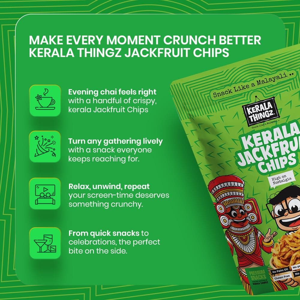 Kerala Thingz Jackfruit Chips Kerala 300g | Crispy Jackfruit | Authentic Namkeen | Healthy Chips Pack | Healthy Snacks for Adults & Healthy Snacks for Kids | Premium Jackfruit chips from Kerala | Chakka chips (300g) — image 5