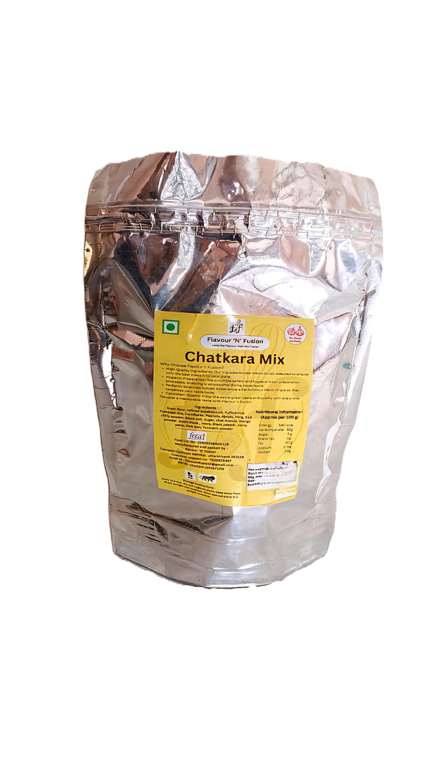 FLAVOUR N FUSION Chatkara Mix Namkeen | Crispy and Crunchy Savoury Snack | NO Onion NO Garlic | Handmade and Hygienically Prepared | No Artificial Colors or Flavours | Freshly Packed | 250 gm — image 4